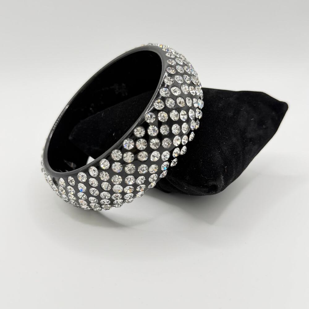 Wide Rhinestone Statement Bangle – Sparkly Multi‑Row Design (Size L) - Picture 3 of 3